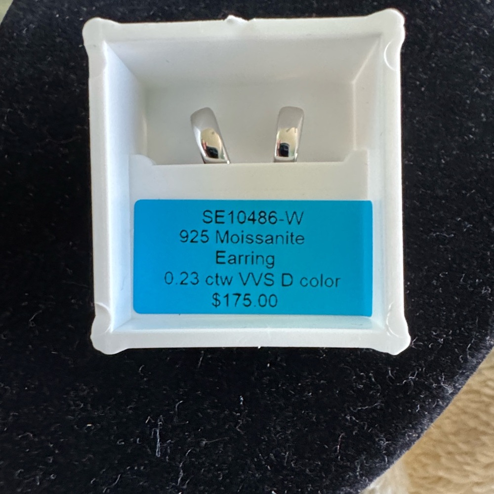 925 Moissanite sterling Silver huggy Earrings $55